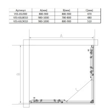 Душевой уголок Vincea Slim VSS-6SL9010CL 100x90 см, профиль хром, стекло прозрачное