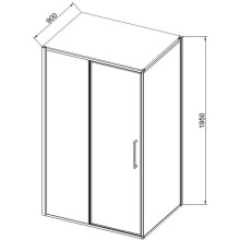 Душевой уголок Vincea Slim VSR-4SLP9012CLGM 120x90 см, профиль вороненая сталь, стекло прозрачное