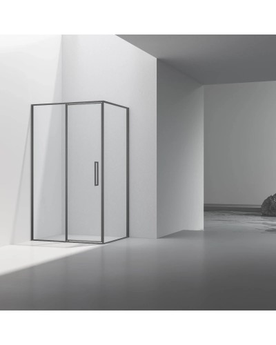 Душевой уголок Vincea Slim VSR-4SLP9012CLGM 120x90 см, профиль вороненая сталь, стекло прозрачное