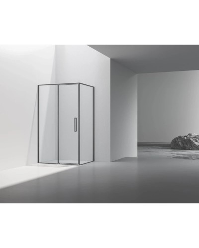 Душевой уголок Vincea Slim VSR-4SLP9012CLGM 120x90 см, профиль вороненая сталь, стекло прозрачное