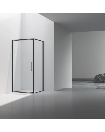 Душевой уголок Vincea Slim VSR-4SLP9090CLB 90x90 см, профиль черный матовый, стекло прозрачное