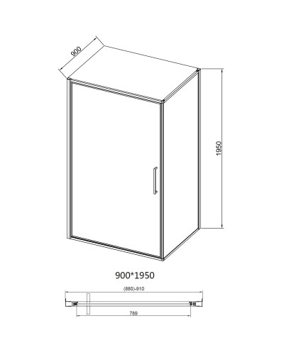 Душевой уголок Vincea Slim VSR-4SLP9090CLG 90x90 см, профиль золотой матовый, стекло прозрачное