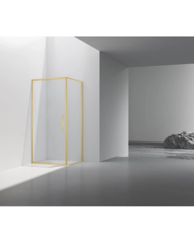 Душевой уголок Vincea Slim VSR-4SLP9090CLG 90x90 см, профиль золотой матовый, стекло прозрачное