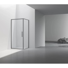 Душевой уголок Vincea Slim VSR-4SLP9090CLGM 90x90 см, профиль вороненая сталь, стекло прозрачное