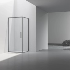 Душевой уголок Vincea Slim VSR-4SLP9090CLGM 90x90 см, профиль вороненая сталь, стекло прозрачное