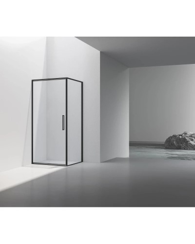 Душевой уголок Vincea Slim VSR-4SLP9010CLB 100x90 см, профиль черный матовый, стекло прозрачное