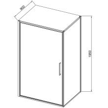 Душевой уголок Vincea Slim VSR-4SLP9010CLGM 100x90 см, профиль вороненая сталь, стекло прозрачное