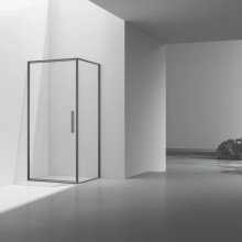 Душевой уголок Vincea Slim VSR-4SLP9010CLGM 100x90 см, профиль вороненая сталь, стекло прозрачное