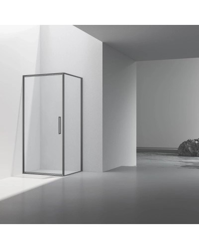 Душевой уголок Vincea Slim VSR-4SLP9010CLGM 100x90 см, профиль вороненая сталь, стекло прозрачное