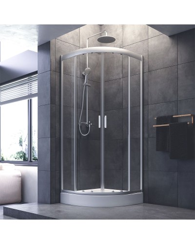 Душевой уголок AM.PM Gem W90G-401-090WT Профиль матовый хром, стекло прозрачное