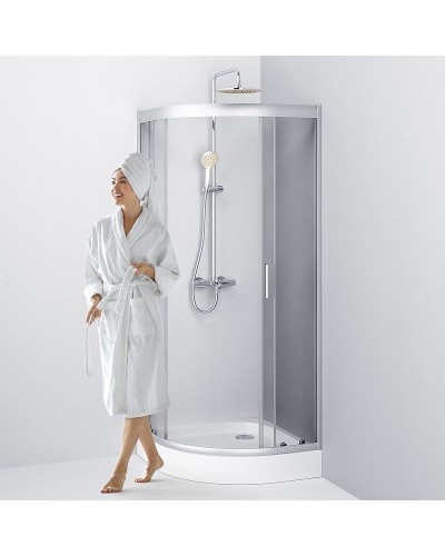 Душевой уголок AM.PM Gem W90G-401-090WT Профиль матовый хром, стекло прозрачное