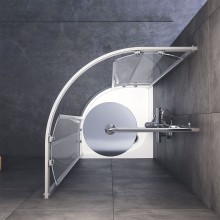 Душевой уголок AM.PM Gem W90G-401-090WT Профиль матовый хром, стекло прозрачное