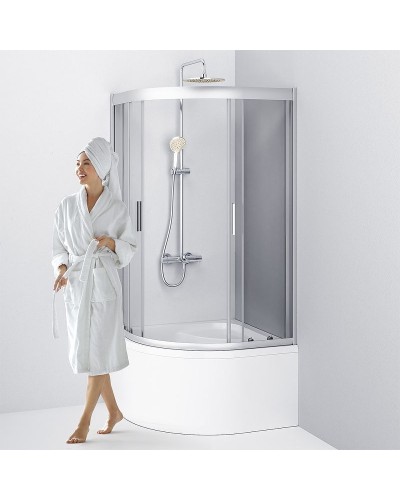 Душевой уголок AM.PM Gem W90G-401A090WT Профиль матовый хром, стекло прозрачное