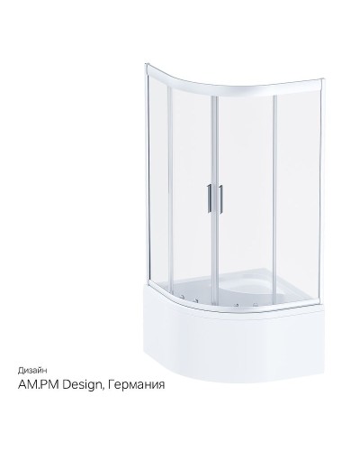 Душевой уголок AM.PM Gem W90G-401A090WT Профиль матовый хром, стекло прозрачное