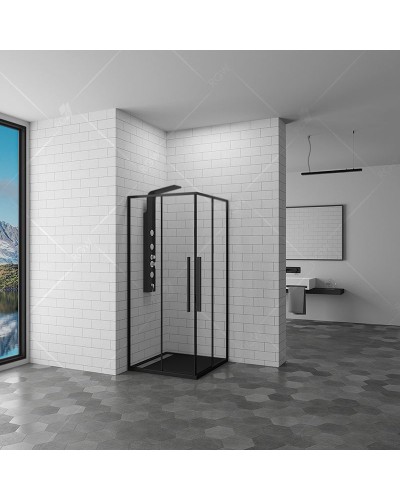 Душевой уголок RGW Stilvoll SV-31-B 80x80 профиль Черный стекло прозрачное