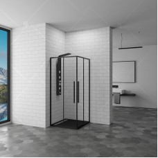 Душевой уголок RGW Stilvoll SV-31-B 100x100 профиль Черный стекло прозрачное