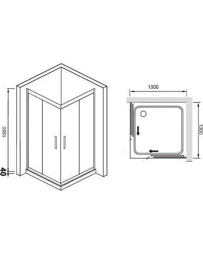Душевой уголок RGW Hotel HO-312 130x130 профиль Хром стекло прозрачное