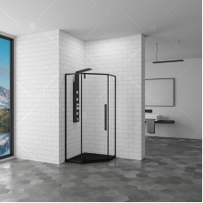 Душевой уголок RGW Stilvoll SV-81-B 80x80 профиль Черный стекло прозрачное