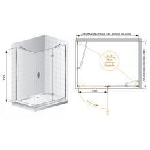 Душевой уголок CEZARES BERGAMO-W-AH-1-110/80-C-Cr-R