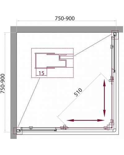 Душевой уголок BelBagno Unique 90х90 UNIQUE-A-2-75/90-C-Cr профиль Хром стекло прозрачное