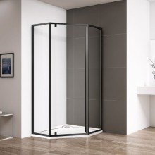 Душевой уголок Cezares Eco P-1 90х90 профиль Черный стекло прозрачное