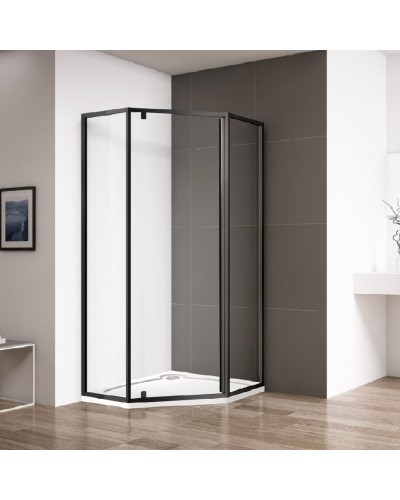 Душевой уголок Cezares Eco P-1 90х90 профиль Черный стекло прозрачное
