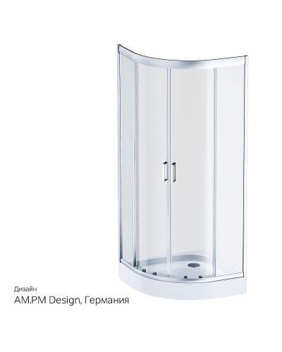Душевой уголок AM.PM Gem 80х80 W90G-401-080WT радиальный профиль Матовый хром стекло прозрачное