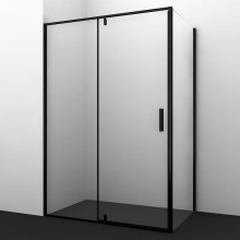 Душевой уголок WasserKRAFT Elbe 120x100 74P10 профиль Черный матовый стекло прозрачное