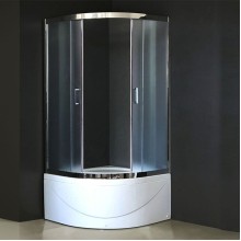 Душевой уголок Royal Bath ВК 100х100 RB100BK-C-CH с поддоном профиль Хром стекло матовое