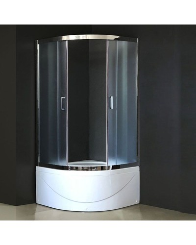 Душевой уголок Royal Bath ВК 100х100 RB100BK-C-CH с поддоном профиль Хром стекло матовое