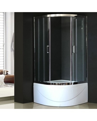 Душевой уголок Royal Bath ВК 90х90 RB90BK-T-CH с поддоном профиль Хром стекло прозрачное