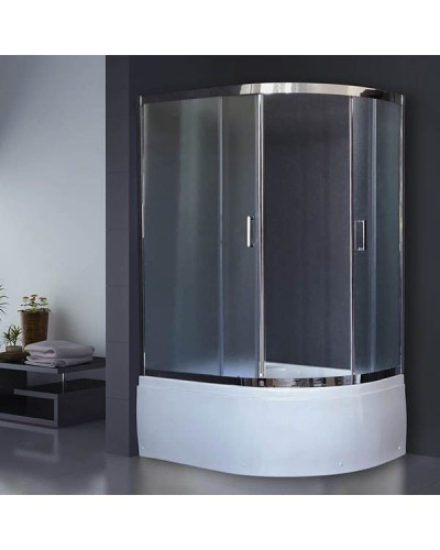 Душевой уголок Royal Bath ВК 120х80 RB8120BK-C-CH-L с поддоном профиль Хром стекло матовое