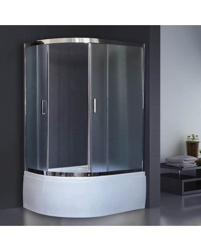 Душевой уголок Royal Bath ВК 120х80 RB8120BK-C-CH-R с поддоном профиль Хром стекло матовое