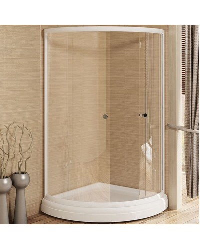 Душевой уголок Radomir 100x100 1-03-1-0-0-0030 с поддоном профиль Белый стекло прозрачное