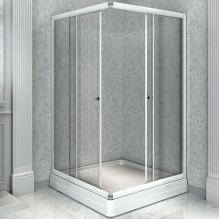 Душевой уголок Radomir 100x110 R 1-03-1-2-0-1230 с поддоном профиль Белый стекло прозрачное