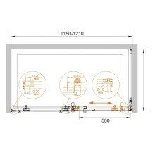 Душевой уголок Cezares Stylus-M 120x80 см прозрачное стекло STYLUS-O-M-AH-1-120/80-C-Cr