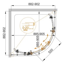 Душевой уголок Cezares Stylus-M 100x100 см прозрачное стекло STYLUS-O-M-R-2-100-C-Cr