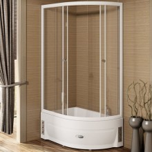 Душевой уголок Radomir 120x80 L 1-03-1-1-0-0090 с поддоном профиль Белый стекло прозрачное