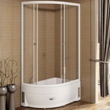 Душевой уголок Radomir 120x80 R 1-03-1-2-0-0090 с поддоном профиль Белый стекло прозрачное