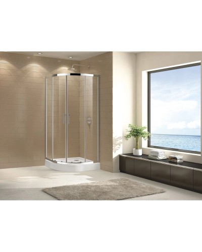 Душевой уголок Cezares Eco 80x80 см текстурное стекло ECO-O-R-2-80-P-Cr