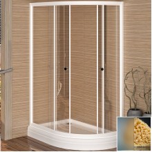 Душевой уголок Radomir 120x80 L 1-03-1-1-0-0081 с поддоном профиль Белый стекло матовое