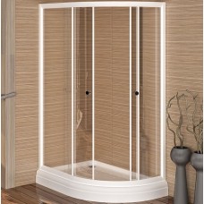 Душевой уголок Radomir 120x80 L 1-03-1-1-0-0080 с поддоном профиль Белый стекло прозрачное