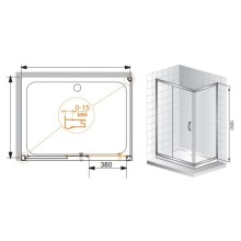 Душевой уголок Cezares Pratico 100x80 см прозрачное стекло PRATICO-AH-1-100/80-C-Cr