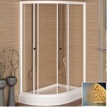 Душевой уголок Radomir 120x80 R 1-03-1-2-0-0081 с поддоном профиль Белый стекло матовое