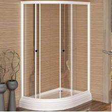 Душевой уголок Radomir 120x80 R 1-03-1-2-0-0080 с поддоном профиль Белый стекло прозрачное