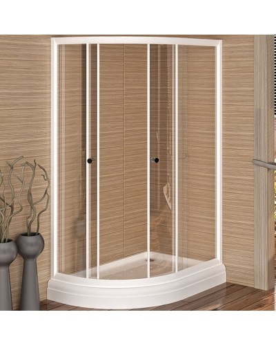 Душевой уголок Radomir 120x80 R 1-03-1-2-0-0080 с поддоном профиль Белый стекло прозрачное