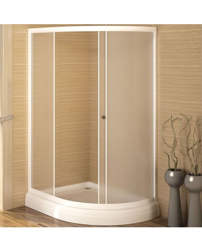 Душевой уголок Radomir 120x90 L 1-03-1-1-0-0101 с поддоном профиль Белый стекло матовое