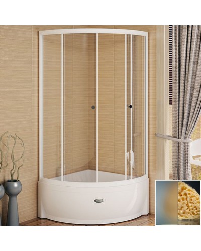 Душевой уголок Radomir 90x90 1-03-1-0-0-0021 с поддоном профиль Белый стекло матовое