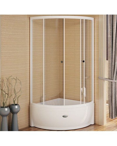 Душевой уголок Radomir 90x90 1-03-1-0-0-0020 с поддоном профиль Белый стекло прозрачное