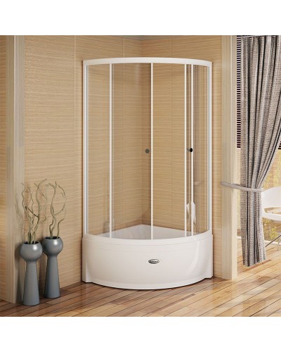 Душевой уголок Radomir 90x90 1-03-1-0-0-0020 с поддоном профиль Белый стекло прозрачное